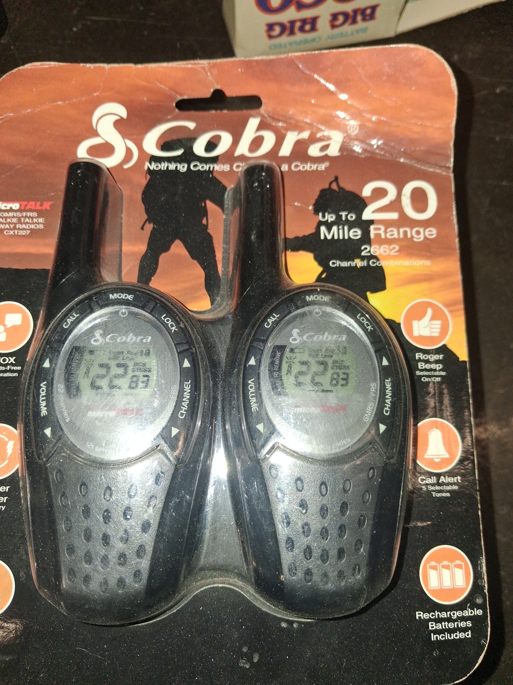 Cobra 2-Pack Walkie Talkies in Black